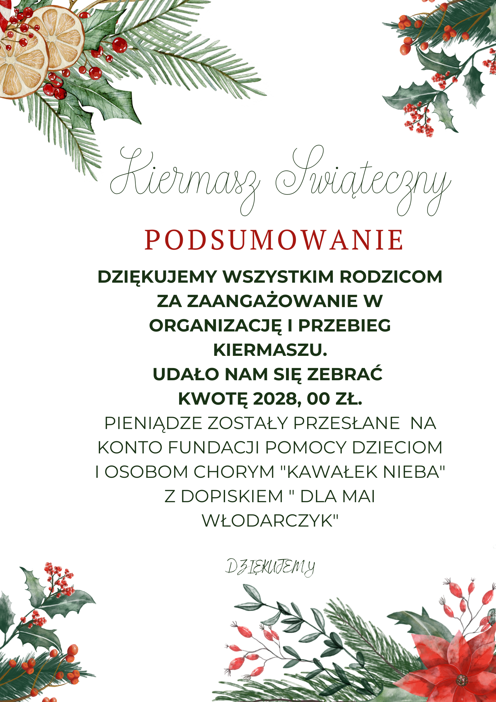 podsumowanie kiermaszu